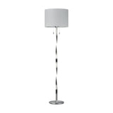 Nandor LED Fabric Floor Lamp – Satin Nickel