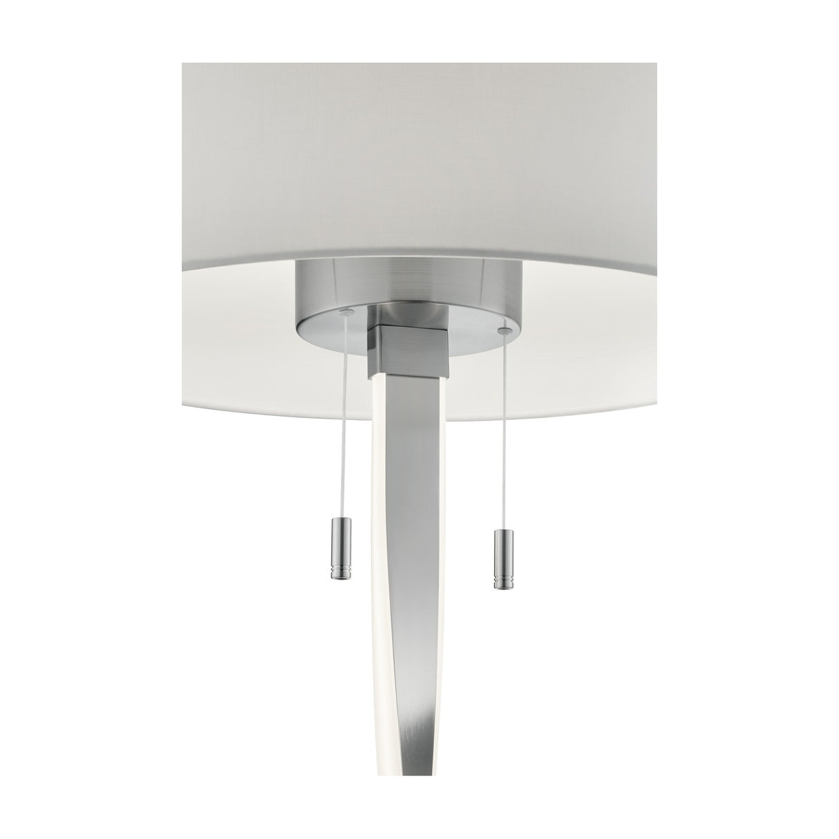 Nandor LED Fabric Floor Lamp – Satin Nickel