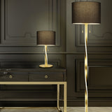 Nandor LED Fabric Floor Lamp – Gold