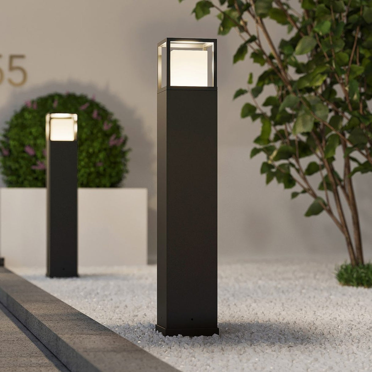 Witham LED Lantern 80cm Outdoor Lamp Post – Anthracite