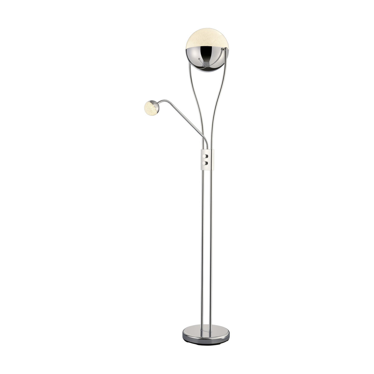 Chris 2 Light LED Glass Floor Lamp – Chrome