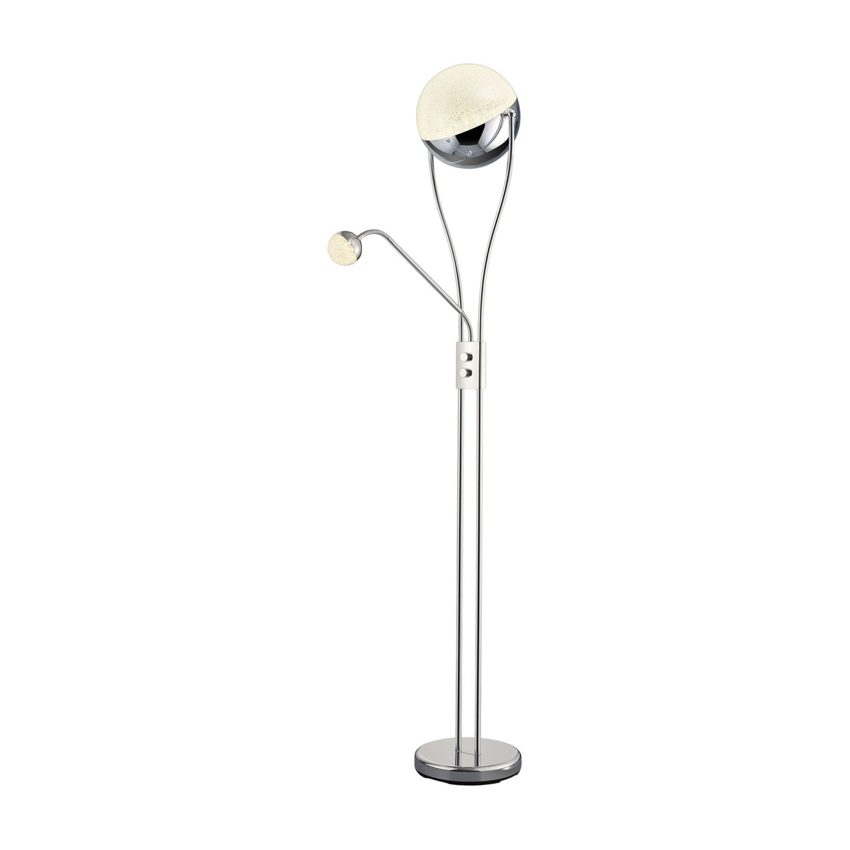 Chris 2 Light LED Glass Floor Lamp – Chrome