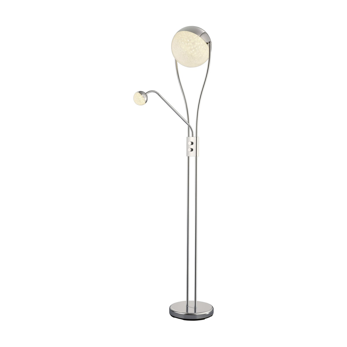 Chris 2 Light LED Glass Floor Lamp – Chrome