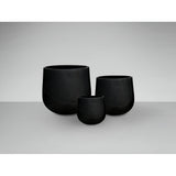 Kioto Set 3 Fiberclay Planters - Black