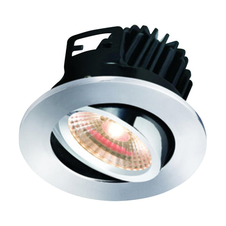 IP20 7W LED 3000K Warm White Tilt Downlight with Fixed Chrome Bezel