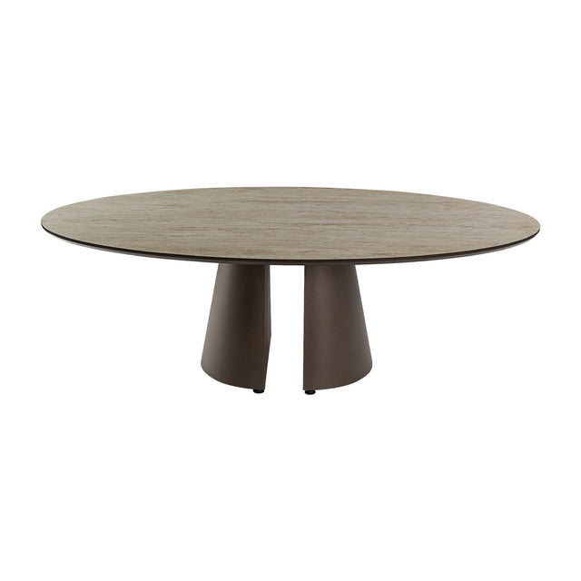 Samara Coffee Table - Travertine and Brown