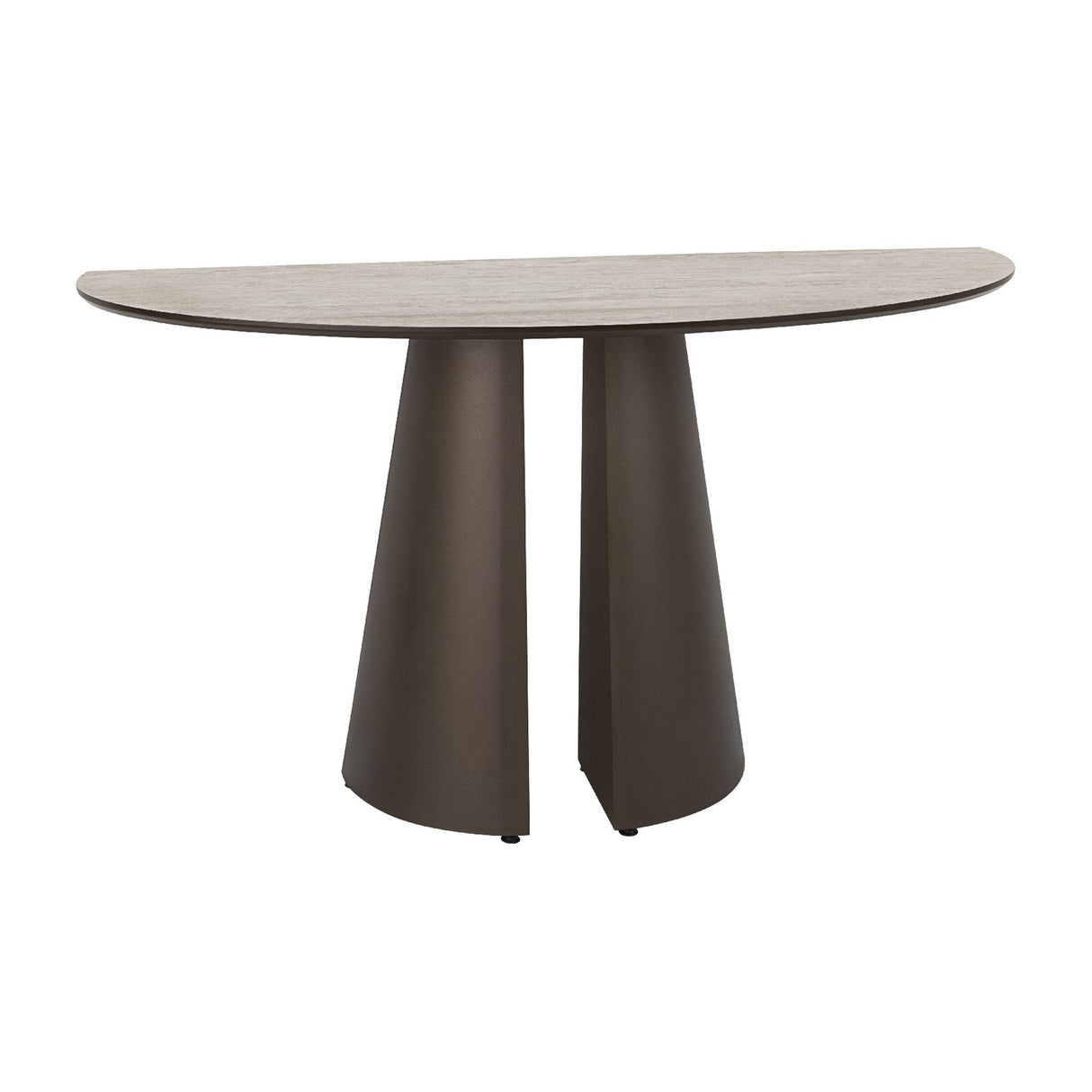 Samara Console Table - Travertine and Brown