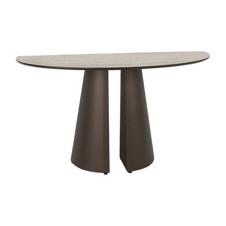 Samara Console Table - Travertine and Brown