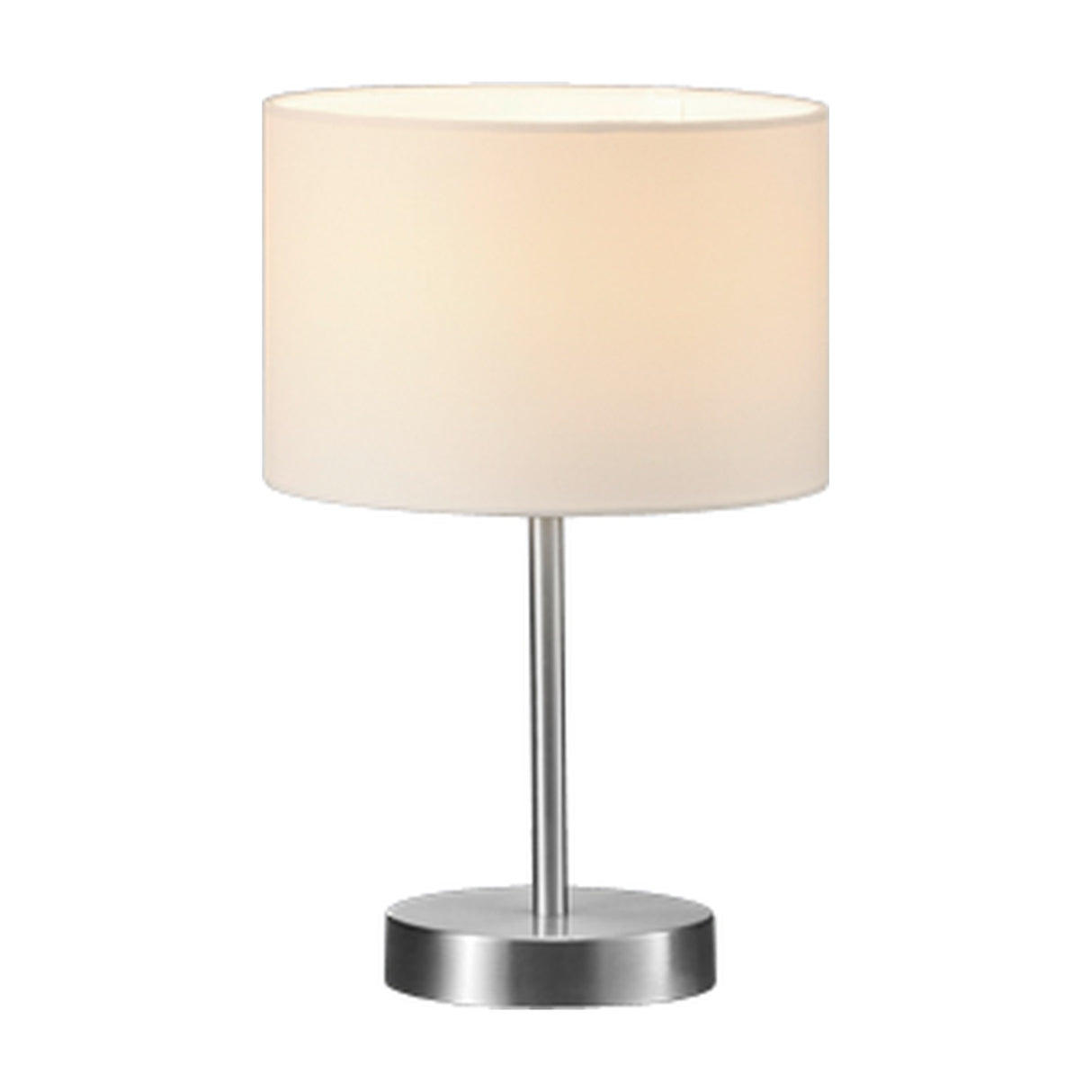 Hotel Fabric Tube Table Lamp – Satin Nickel