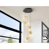 Zaria 5 Light Dimmable LED Cluster Pendant 21W 3000K - Gold