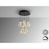 Zaria 13 Light Dimmable LED Cluster Pendant - Gold/Transparent (With Remote Control)