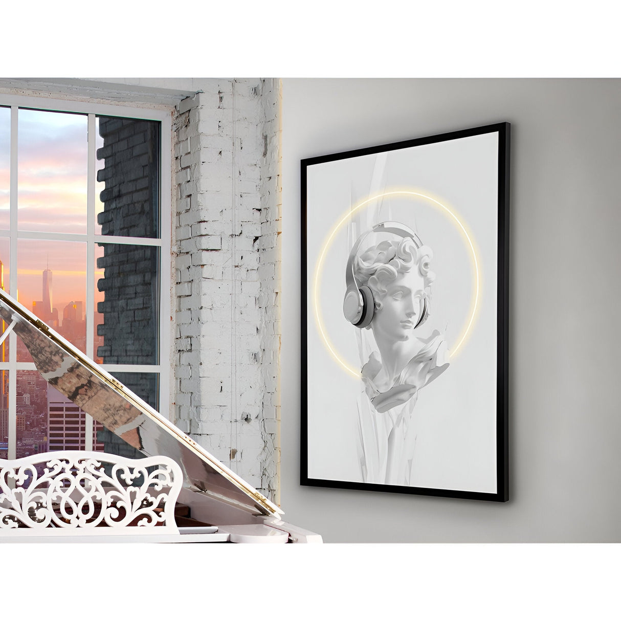 Busto Blanco Monochrome LED Painting – 80x120cm