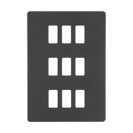 Screwless 9G grid faceplate - anthracite