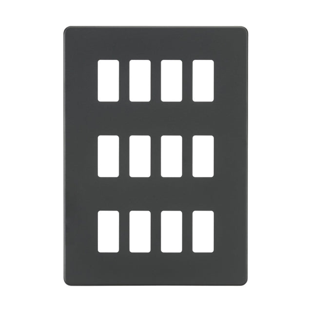 Screwless 12G grid faceplate - anthracite