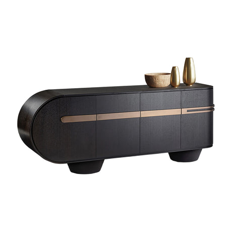 Luca Sideboard - Dark Oak and Rose Gold