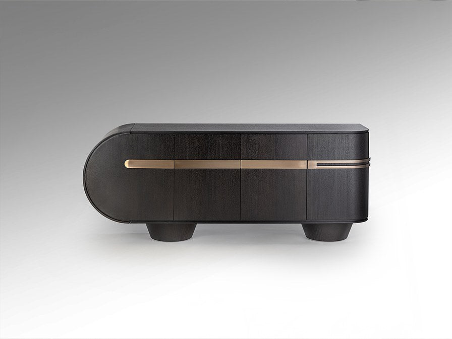 Luca Sideboard - Dark Oak and Rose Gold