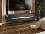 Luca TV Cabinet - Dark Oak and Rose Gold