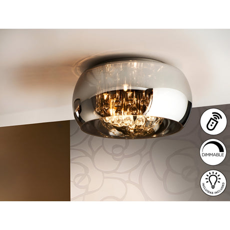 Argos 6 Light Small Flush - Brown (With Remote Control)