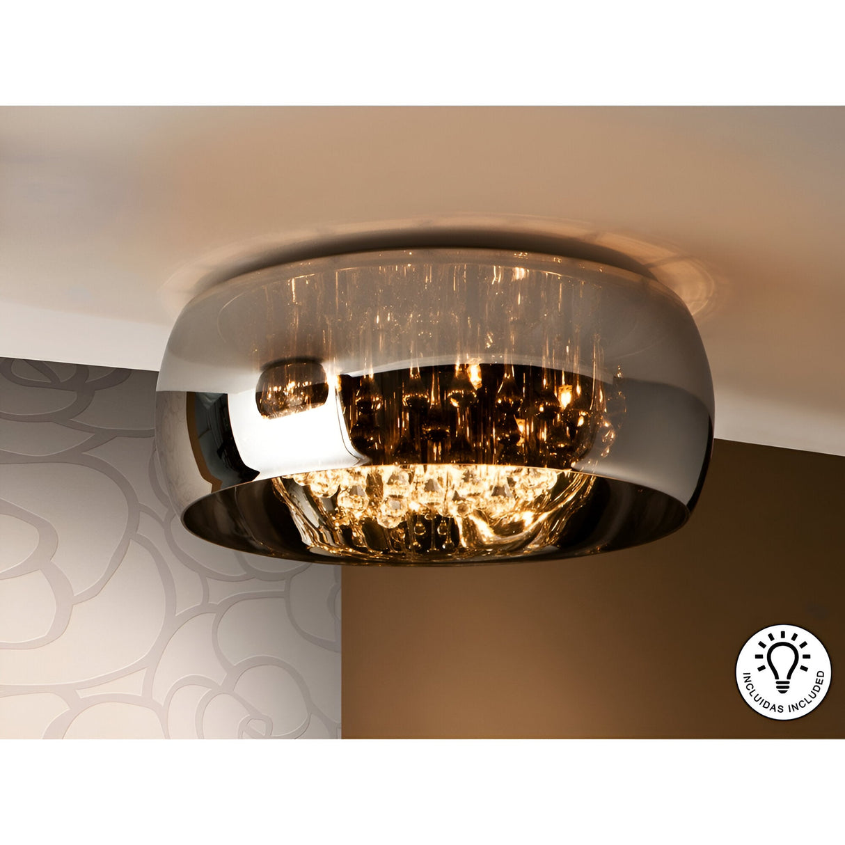 Argos 6 Light Large Flush - Brown