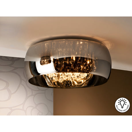 Argos 6 Light Large Flush - Brown