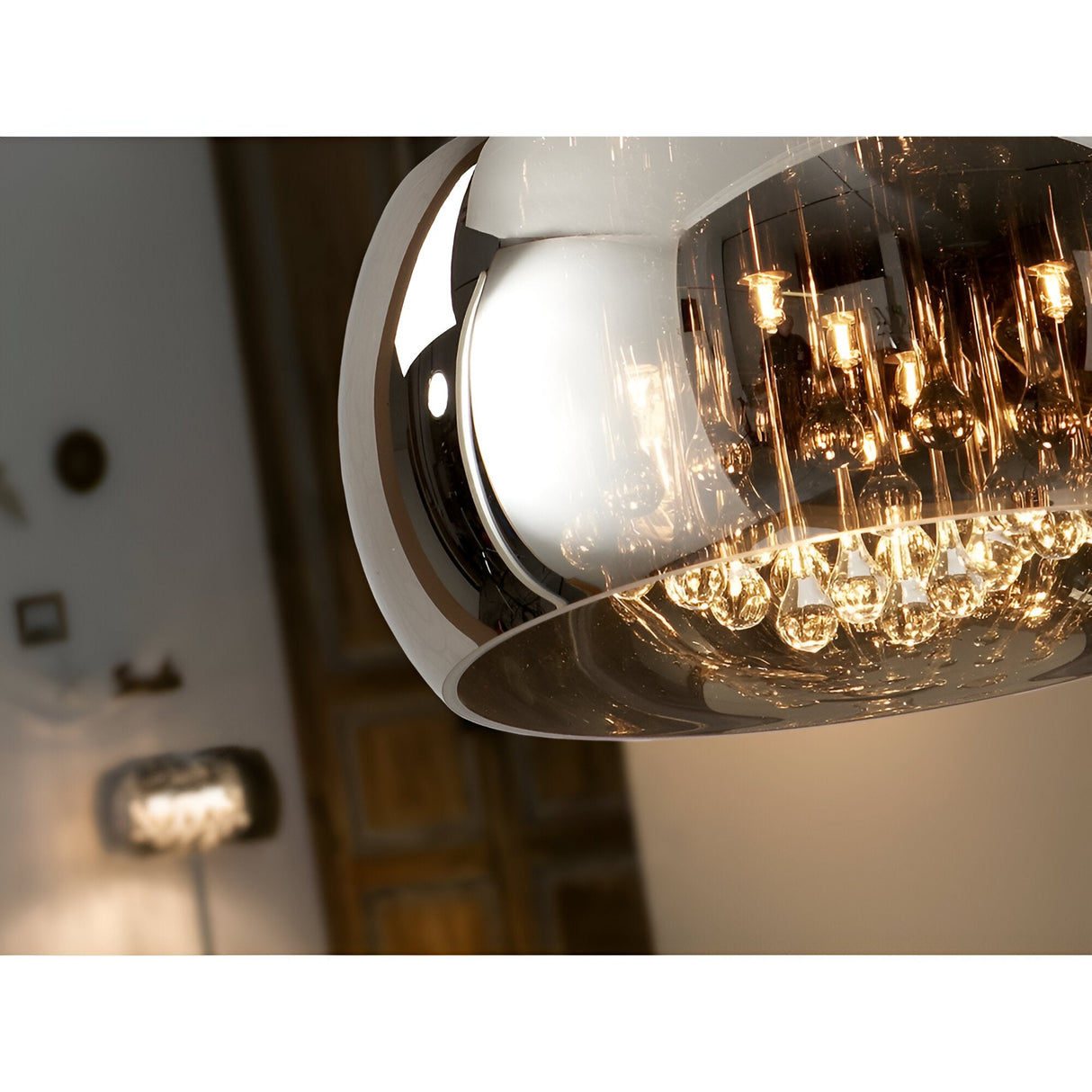 Argos 5 Light Crystal Pendant - Brown (With Remote Control)