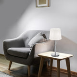 Lyon Fabric Table Lamp – Satin Nickel