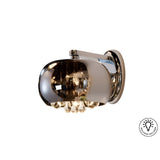Argos 2 Light Glass & Crystal Drop Wall Lamp - Transparent/Brown