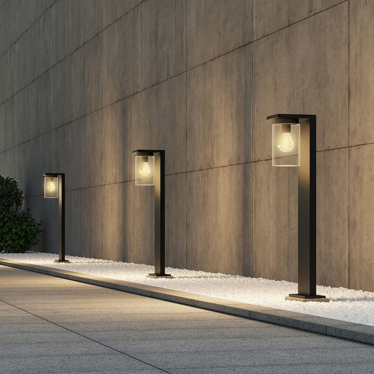 Ardila Lantern 65cm Outdoor Lamp Post – Matt Black