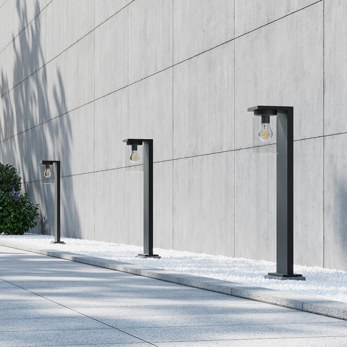 Ardila Lantern 65cm Outdoor Lamp Post – Matt Black
