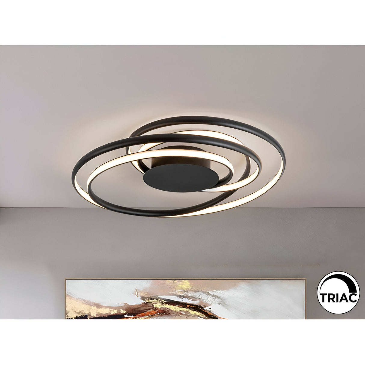 Danza Dimmable LED Semi-Flush Light 75W 3000K - Black