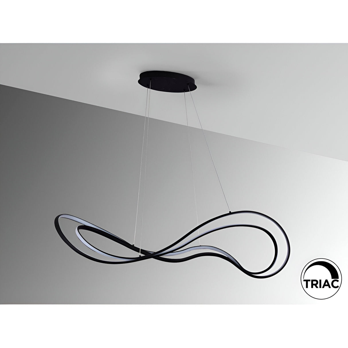 Danza Dimmable LED Suspension Light 75W 3000K - Black