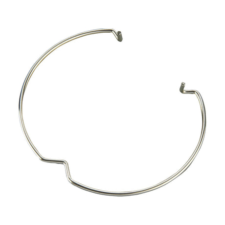 The Spare Lampholder MR16 & GU10 Retaining Ring (100 Pack) is a thin, circular steel clip with upturned ends, perfect for securely holding lamps in 50mm low voltage applications.