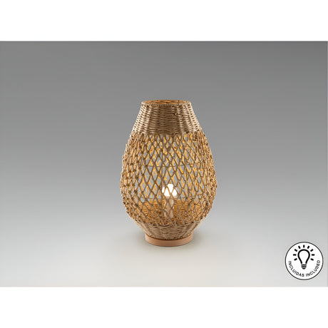 Yaiza Braided Paper Large Table Lamp - Brown
