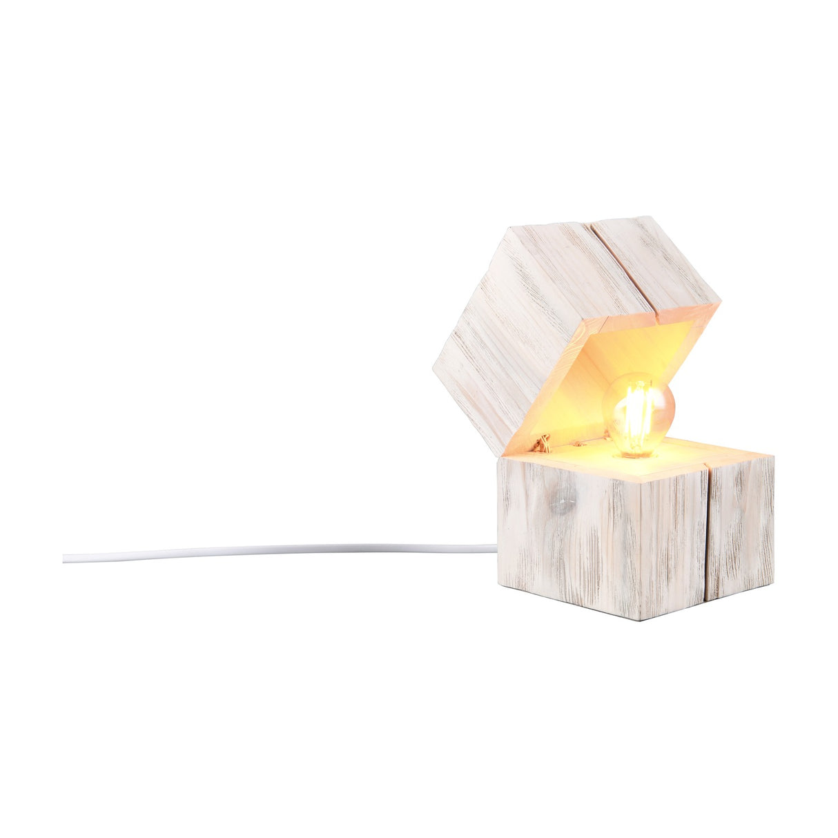 Treasure LED Wooden Table Lamp – White