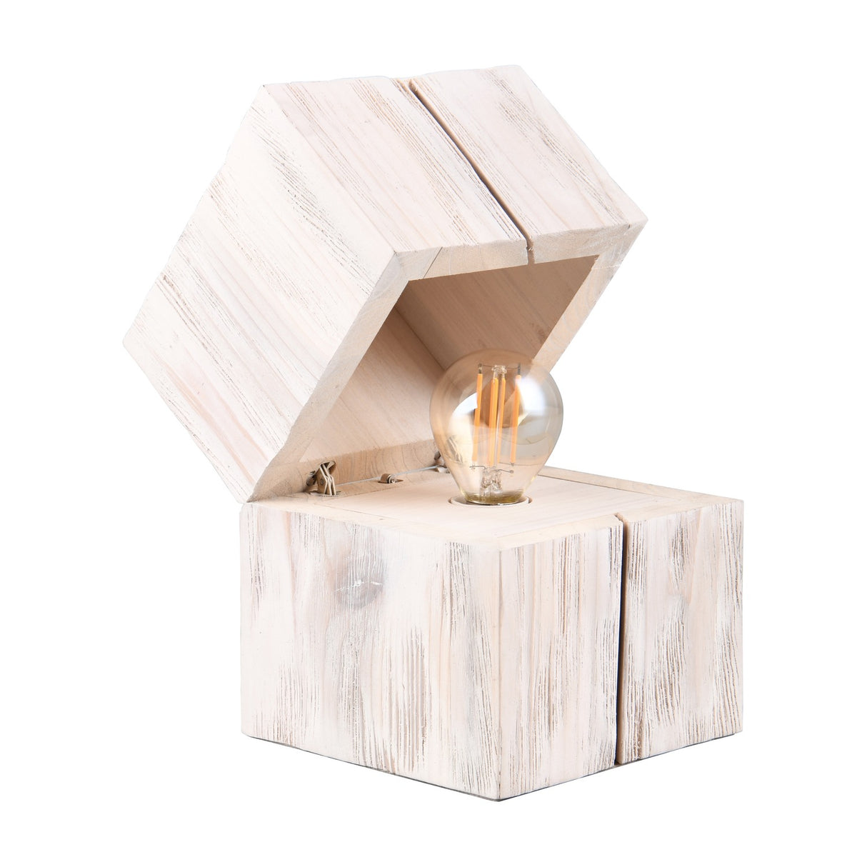 Treasure LED Wooden Table Lamp – White