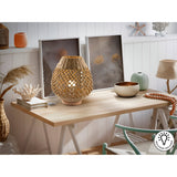 Yaiza Braided Paper Small Table Lamp - Brown