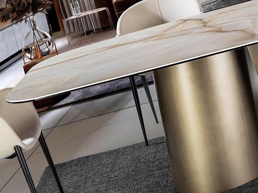 Numa Dining Table - Brass