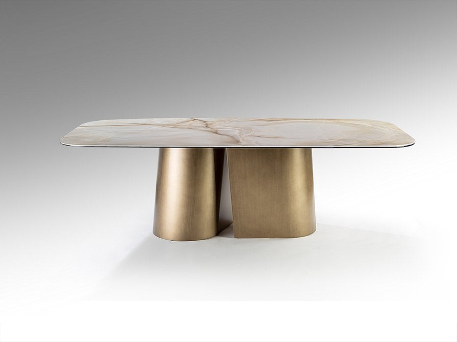 Numa Dining Table - Brass