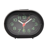 Oval Analogue Plastic Alarm Clock with Beep Function - Black