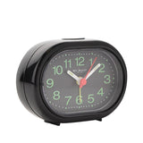 Oval Analogue Plastic Alarm Clock with Beep Function - Black