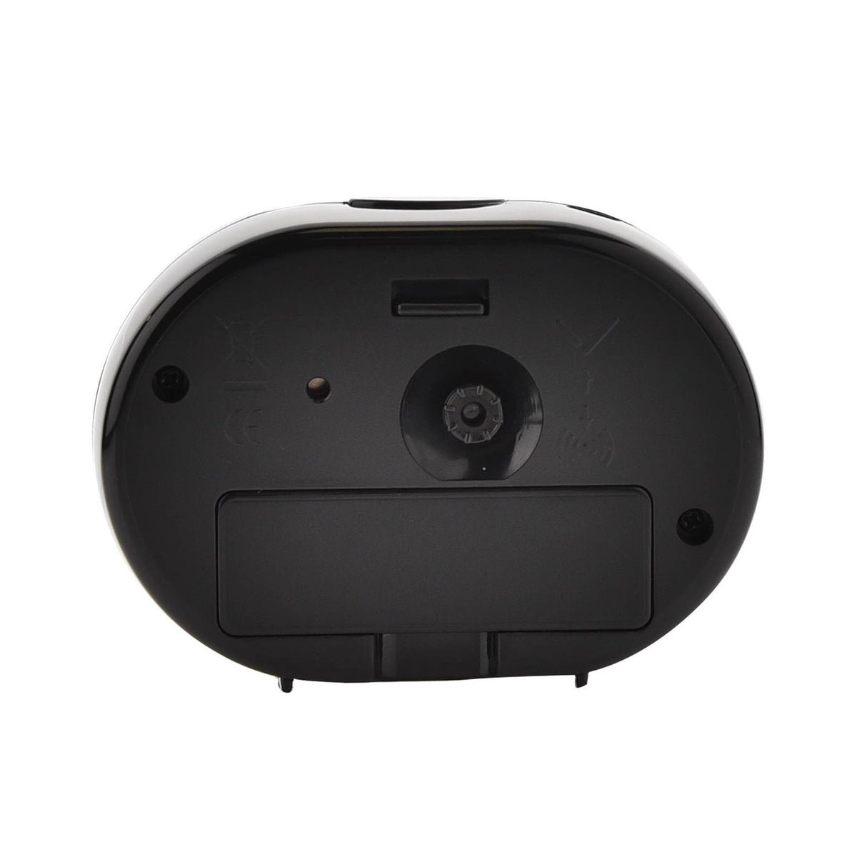 Oval Analogue Plastic Alarm Clock with Beep Function - Black