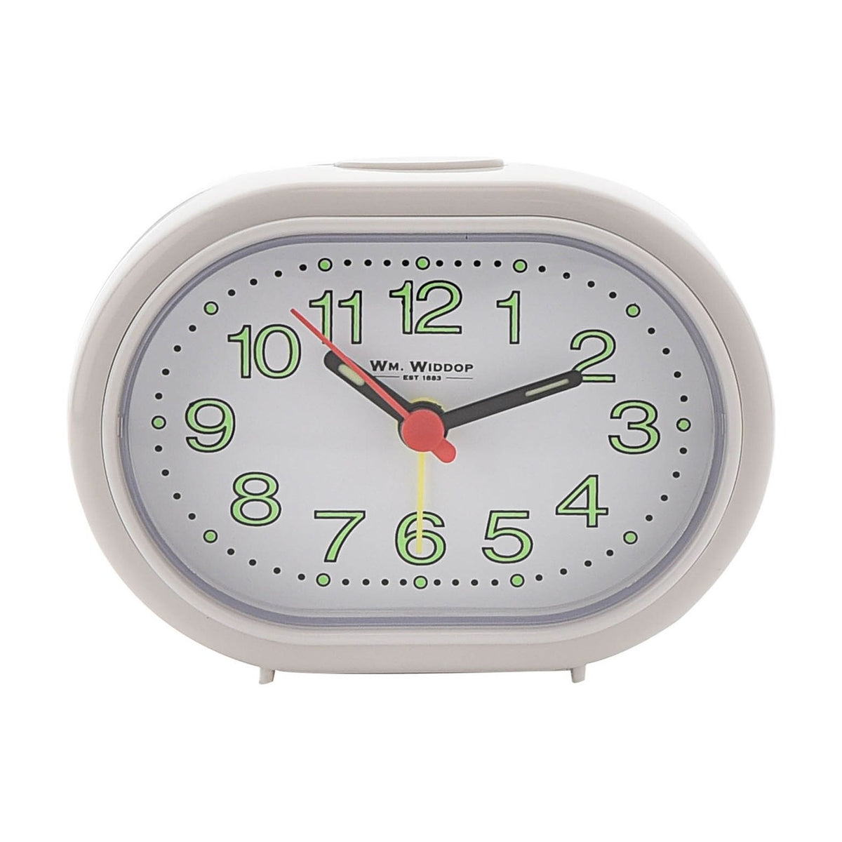 Oval Luminous Plastic Alarm Clock with Beep Function - White