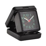 Quartz Plastic Travel Alarm Clock with Luminous Dial - Black