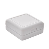 Square Folding Quartz Plastic Travel Alarm Clock - White