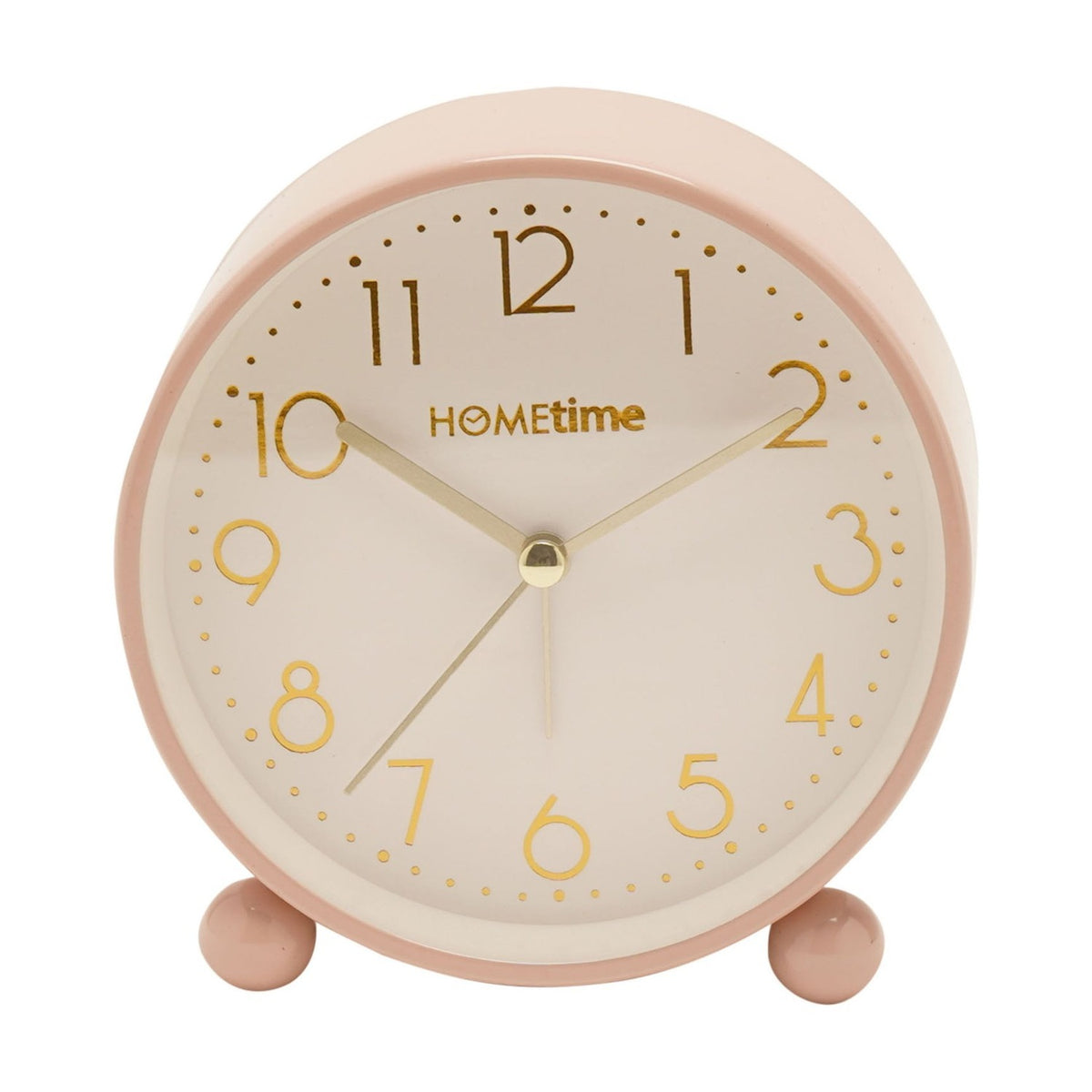Metal Case Alarm Clock with Light and Snooze 11cm - Blush