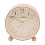 Metal Case Alarm Clock with Light and Snooze 11cm - Blush