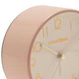 Metal Case Alarm Clock with Light and Snooze 11cm - Blush