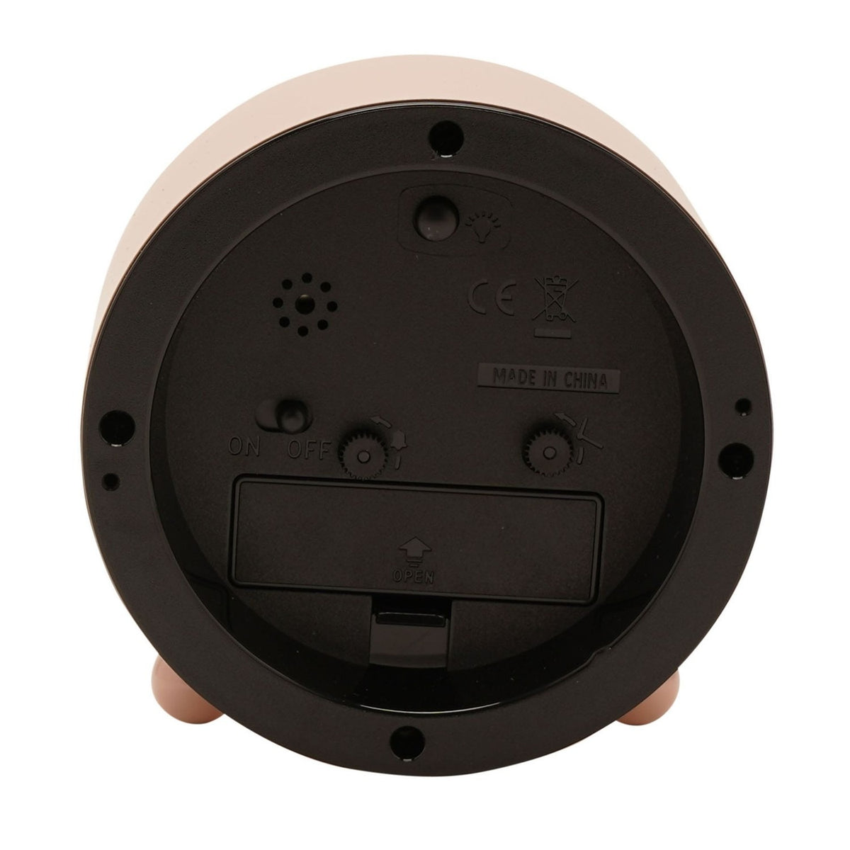 Metal Case Alarm Clock with Light and Snooze 11cm - Blush