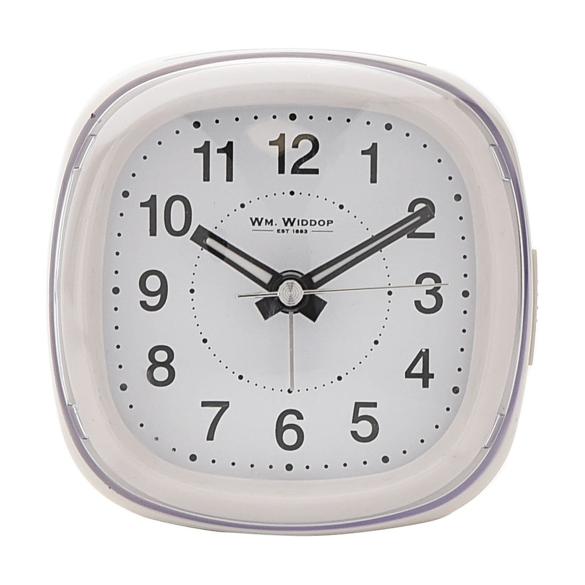 Plastic Dome Lens Sweep Alarm Clock with Snooze Light - White