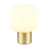 Diva Glass Table Lamp – Satin Brass